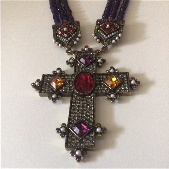 Heidi Daus. Purple / Colorful Cross. New. - Picture 5 of 8